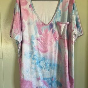 Tie-Dye V-Neck Women's Top